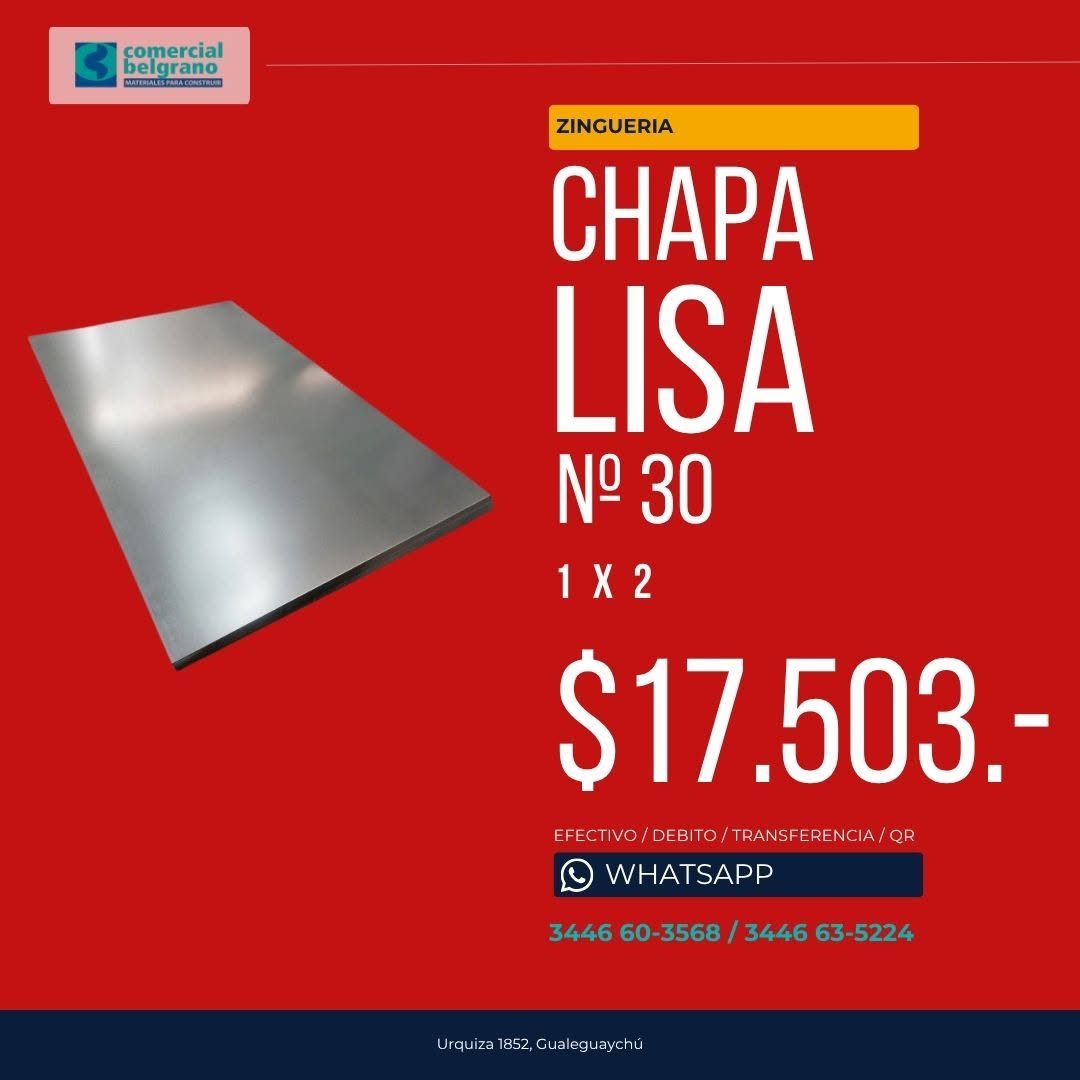 Chapa lisa N°30